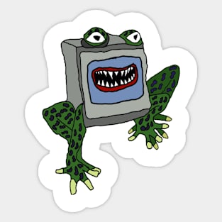 drawing television frog nightmare Sticker